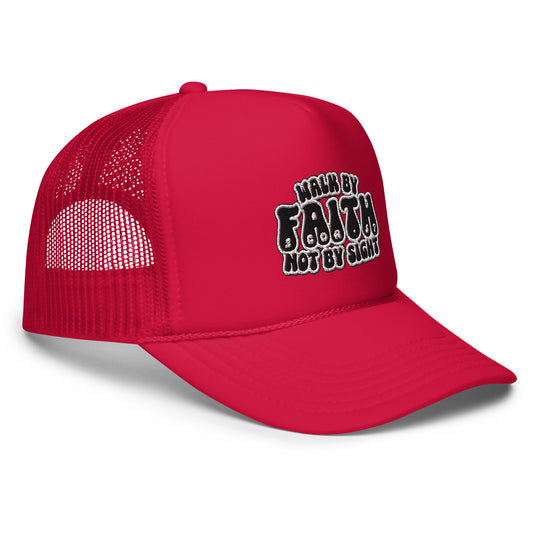 WALK BY FAITH trucker hat (RED)