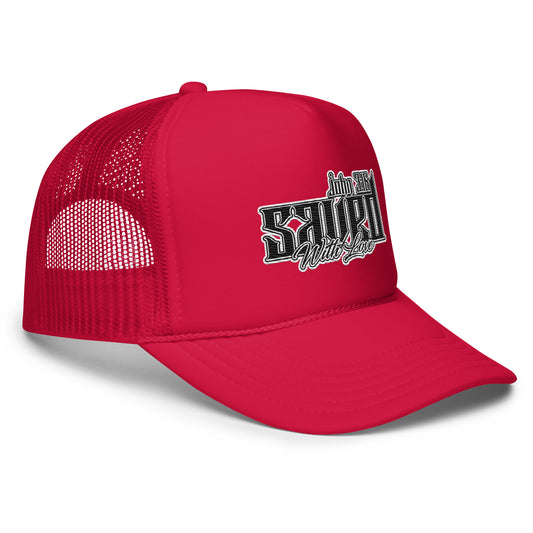 SAVED (RED) trucker hat